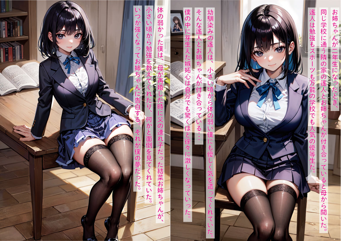 サンプル画像2:［NTR］大好きな姉が隣に住む幼馴染みと恋仲になったので、嫉妬した僕が異能力で寝取った話(影愛産業) [d_308443]