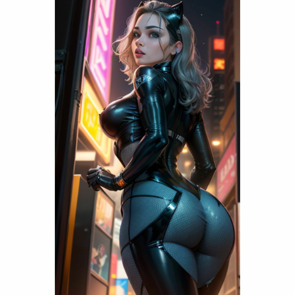 サンプル画像1:キャットスーツを着ている女がエロい(AI美女) [d_309761]