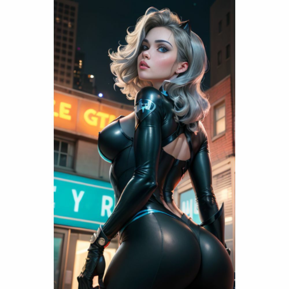 サンプル画像3:キャットスーツを着ている女がエロい(AI美女) [d_309761]