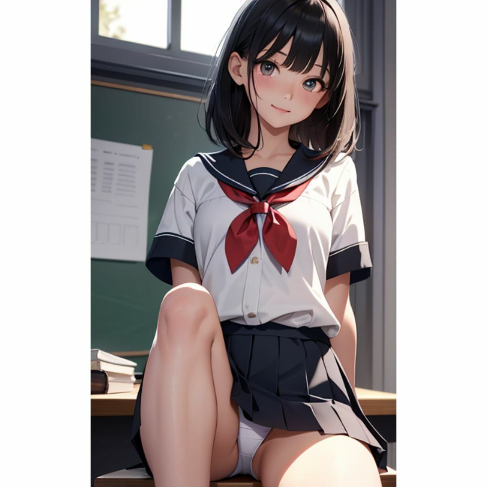 サンプル画像1:かわいい女の子がミニスカでパンチラしている(AI美女) [d_309826]