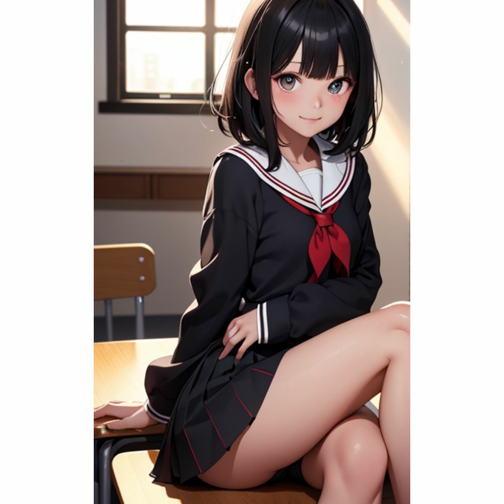 サンプル画像5:かわいい女の子がミニスカでパンチラしている(AI美女) [d_309826]