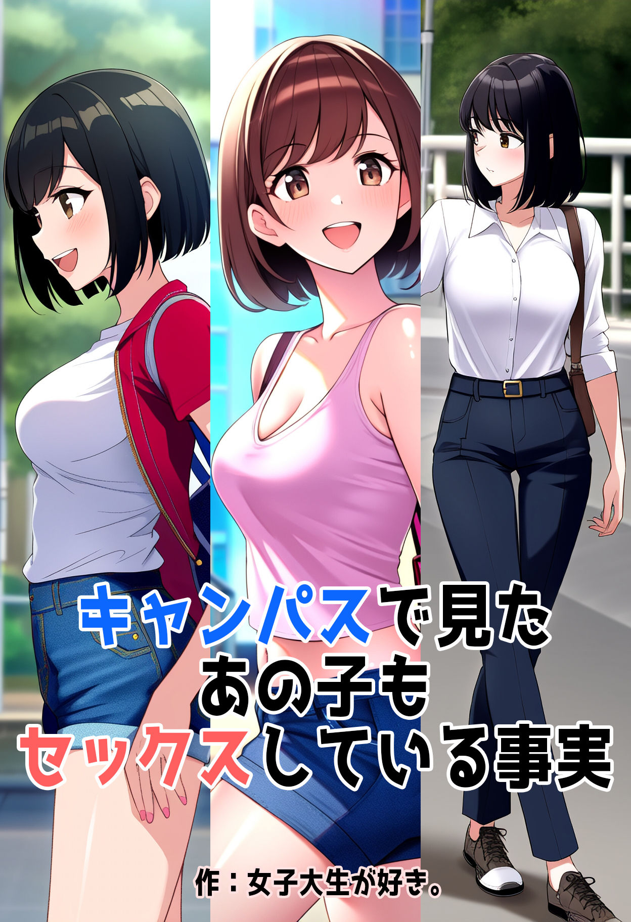 サンプル画像1:キャンパスで見たあの子もセックスしている事実(女子大生が好き。) [d_312321]