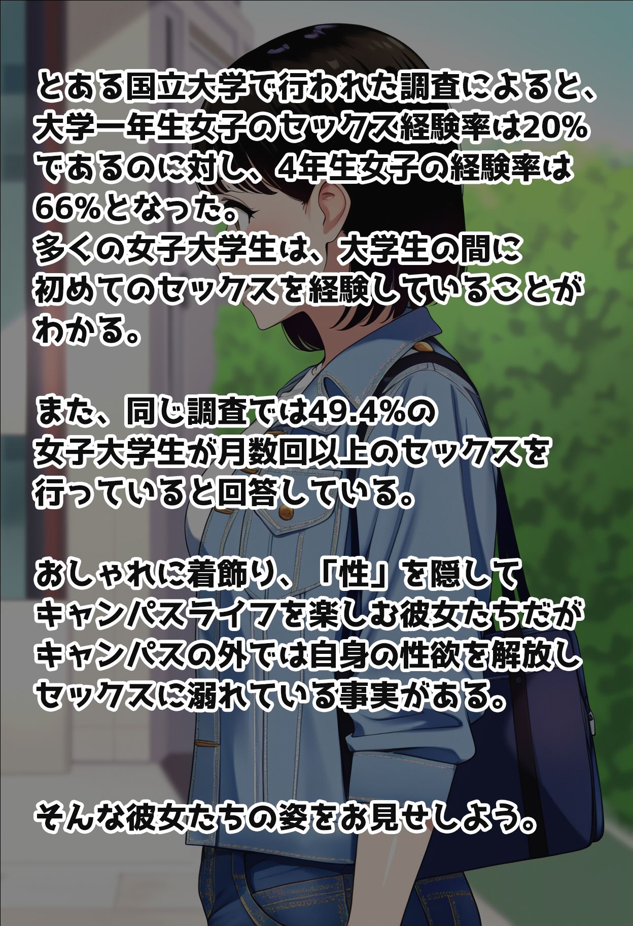 サンプル画像2:キャンパスで見たあの子もセックスしている事実(女子大生が好き。) [d_312321]