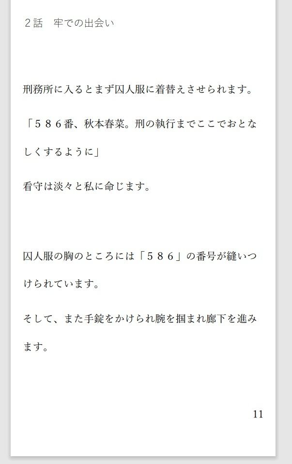 小説 二人の女死刑囚が牢で出会い愛し合い鮮血とともに散る物語