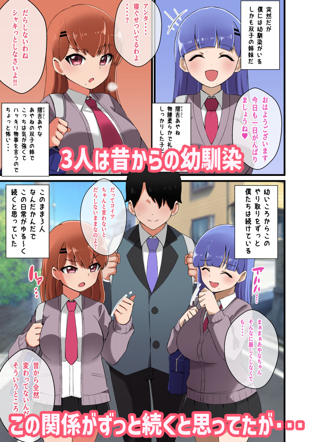 サンプル画像1:双子姉妹から告白されたけど 決められないからパイズリで選ぶことにした話(〆はしゃけちゃづけ) [d_314042]