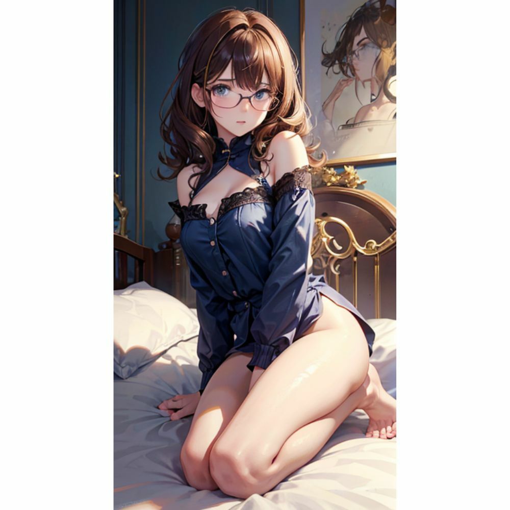 サンプル画像1:【高解像】アナル丸見え眼鏡女子！ぱっくりおマンコから汁がもれもれ(AIマニアック画像) [d_315721]