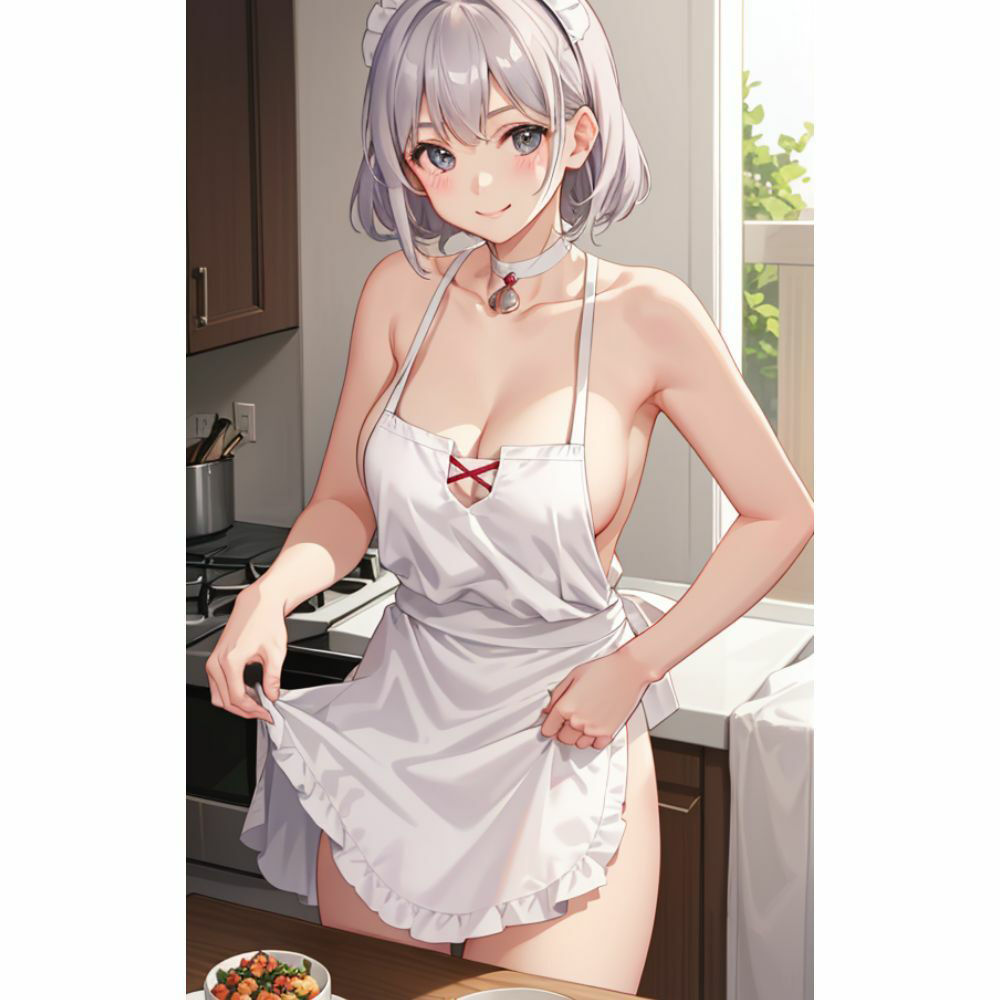 サンプル画像1:お姉さんが裸エプロンで朝食を作ってくれる(美少女) [d_316602]