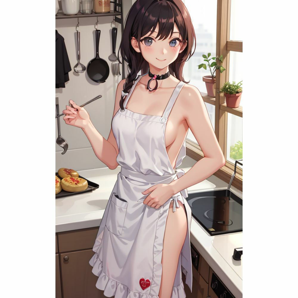 サンプル画像2:お姉さんが裸エプロンで朝食を作ってくれる(美少女) [d_316602]