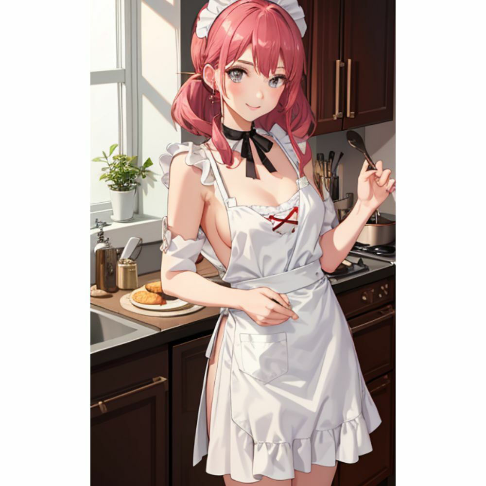 サンプル画像4:お姉さんが裸エプロンで朝食を作ってくれる(美少女) [d_316602]