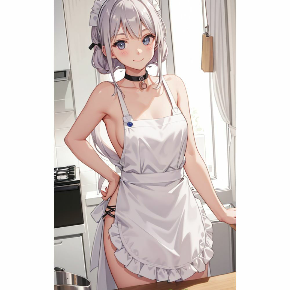 サンプル画像5:お姉さんが裸エプロンで朝食を作ってくれる(美少女) [d_316602]