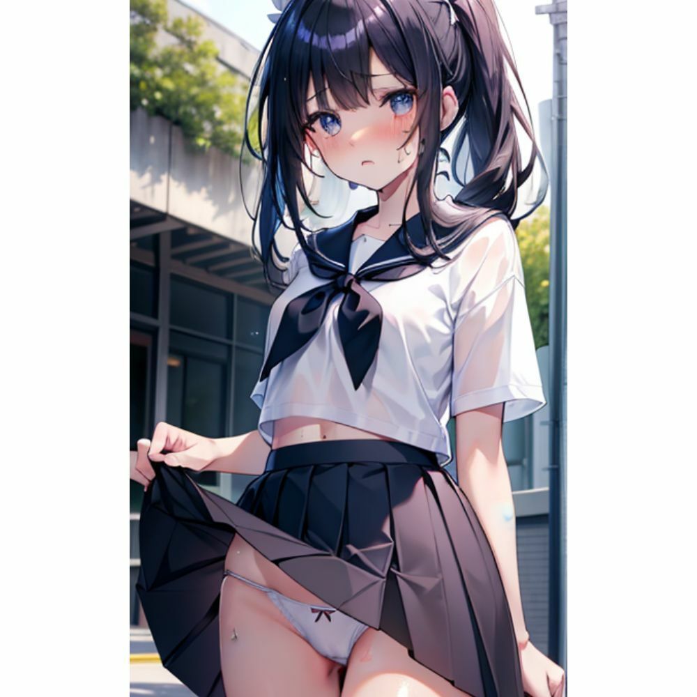 サンプル画像2:かわいい女の子がスカートをめくってパンツを見せてくれる(美少女) [d_316931]