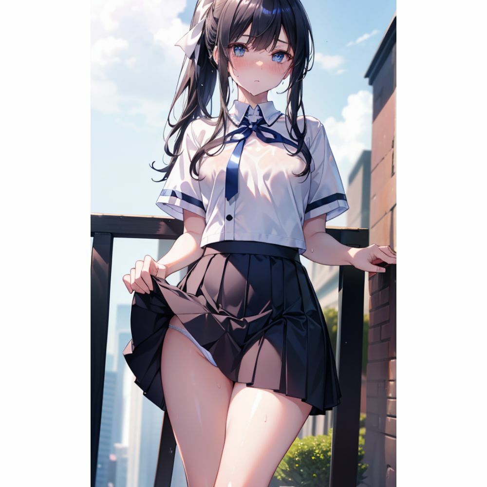 サンプル画像4:かわいい女の子がスカートをめくってパンツを見せてくれる(美少女) [d_316931]