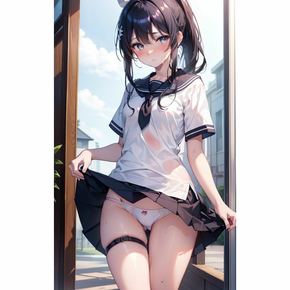 サンプル画像6:かわいい女の子がスカートをめくってパンツを見せてくれる(美少女) [d_316931]