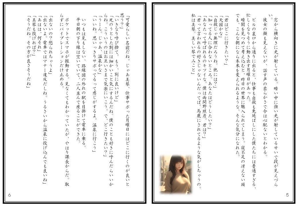 サンプル画像4:CG付き官能NTR小説 1 月曜日に飛ぶなら温泉に行こうよ(え本屋さん  むってぃ) [d_322547]