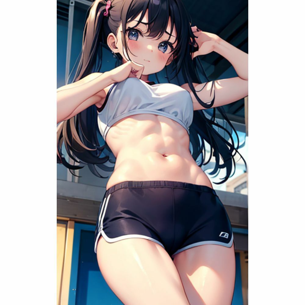 サンプル画像2:スポーツ女子の美しい腹筋(愛AI) [d_323524]