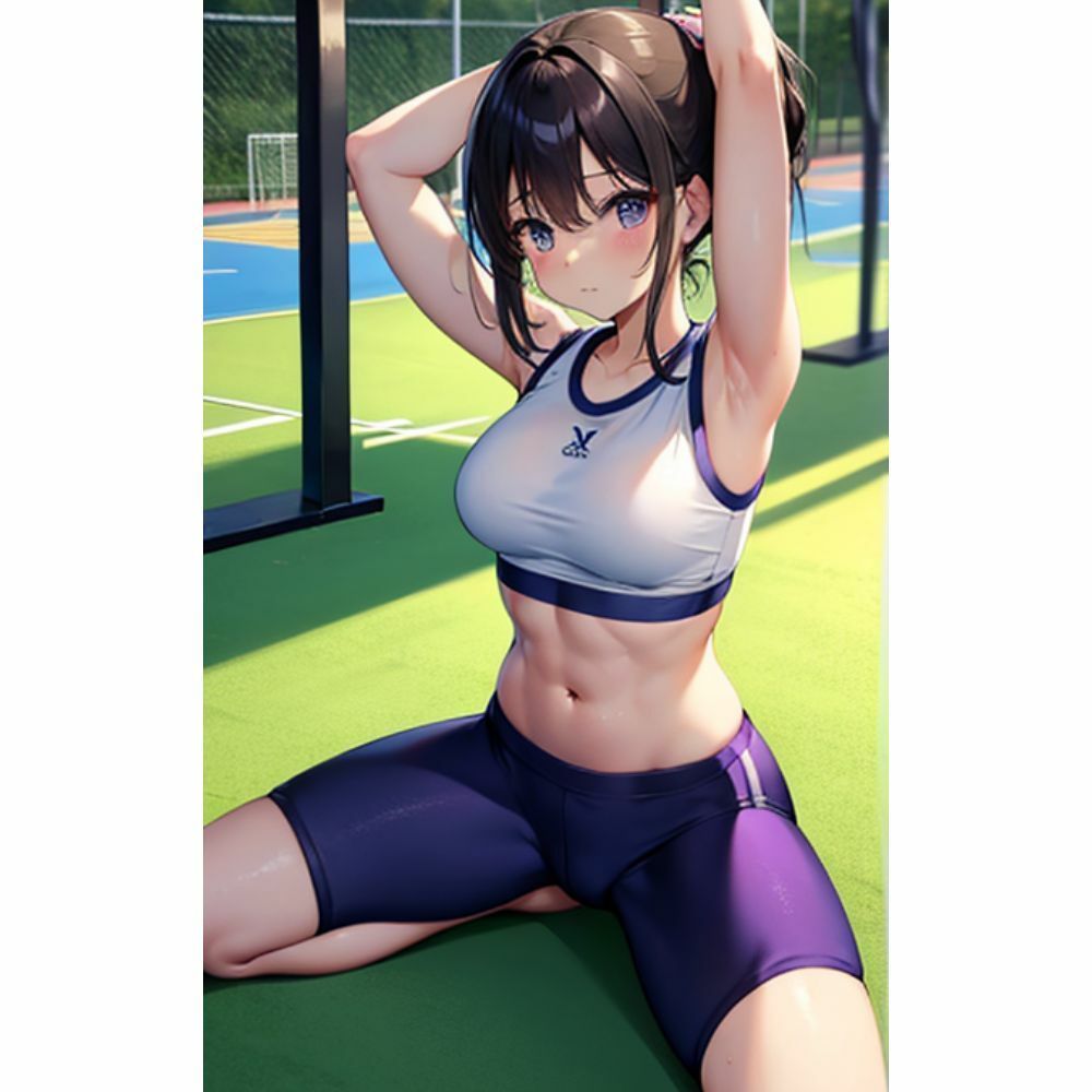 サンプル画像4:スポーツ女子の美しい腹筋(愛AI) [d_323524]