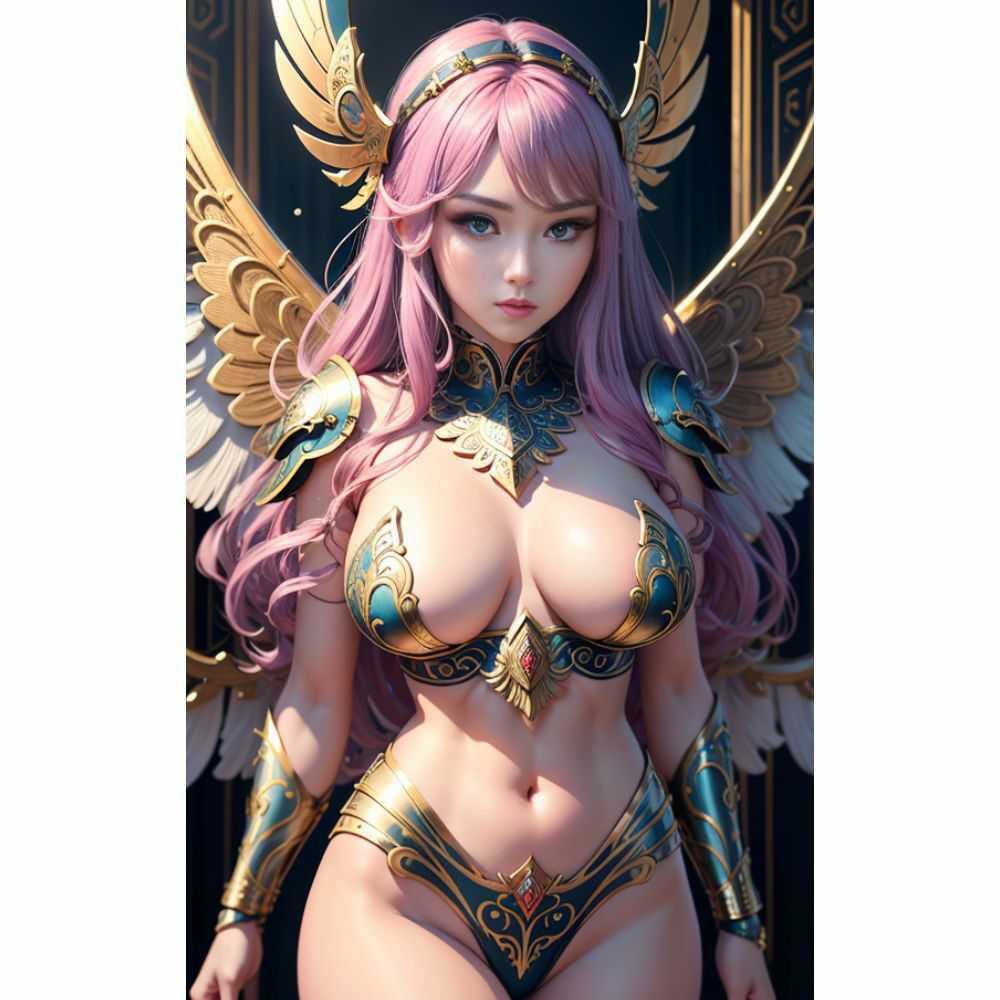 サンプル画像1:羽根舞い踊る天使たち―神話の女神たちの美(AI美女) [d_325669]