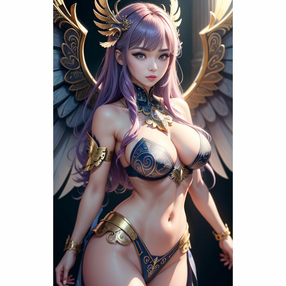 サンプル画像6:羽根舞い踊る天使たち―神話の女神たちの美(AI美女) [d_325669]