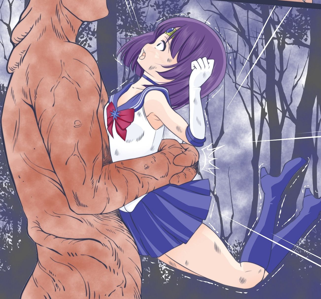 サンプル画像2:少年を助ける為に戦うが卵を植え付けられ丸呑みにされるセーラ〇サターン(宵星ヒカリ) [d_327547]