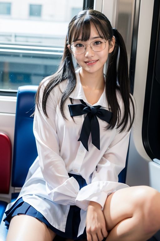 サンプル画像2:電車の向かい席2〜ツインテOL〜(★マイナーフェチ★の殿堂) [d_327917]