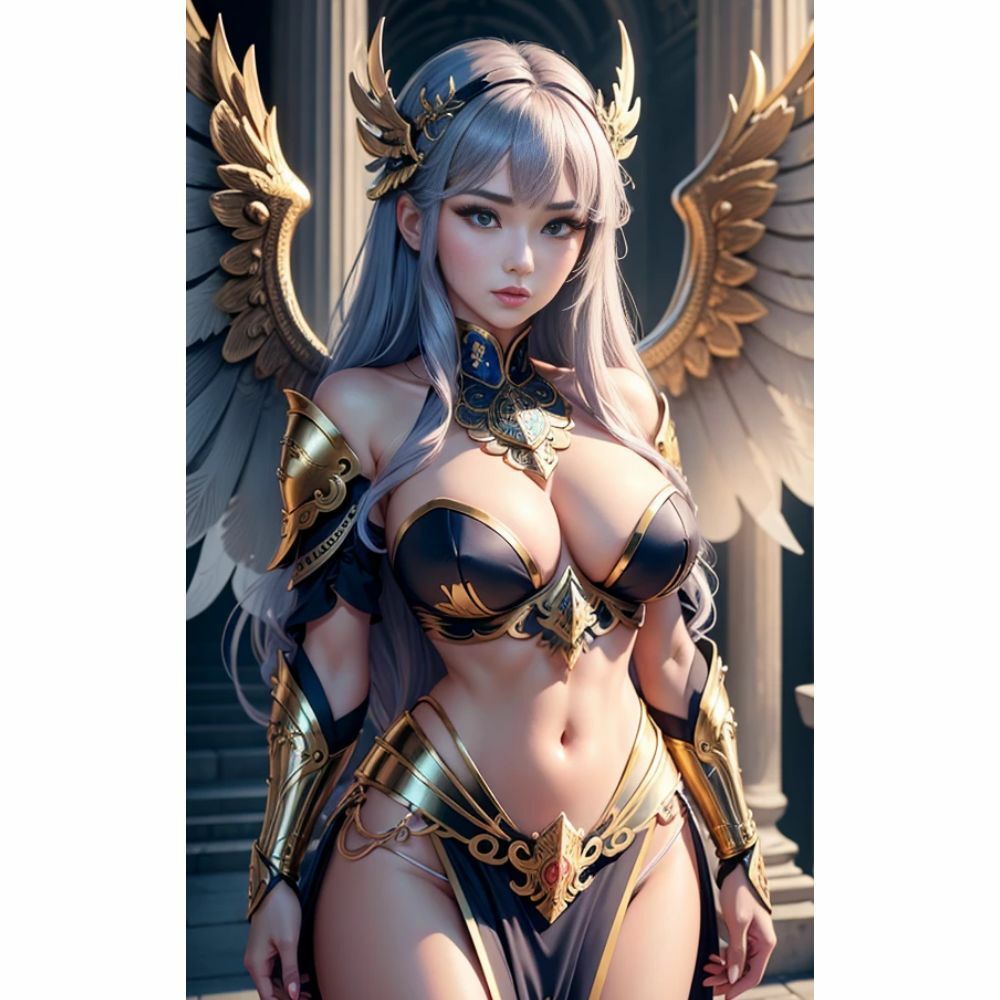 サンプル画像2:空への誘い―神話の女神たちの舞い踊る(AI美女) [d_329601]