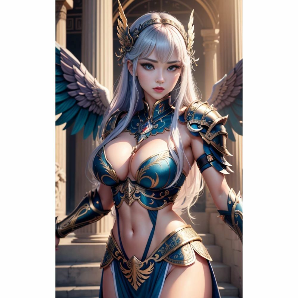 サンプル画像4:空への誘い―神話の女神たちの舞い踊る(AI美女) [d_329601]