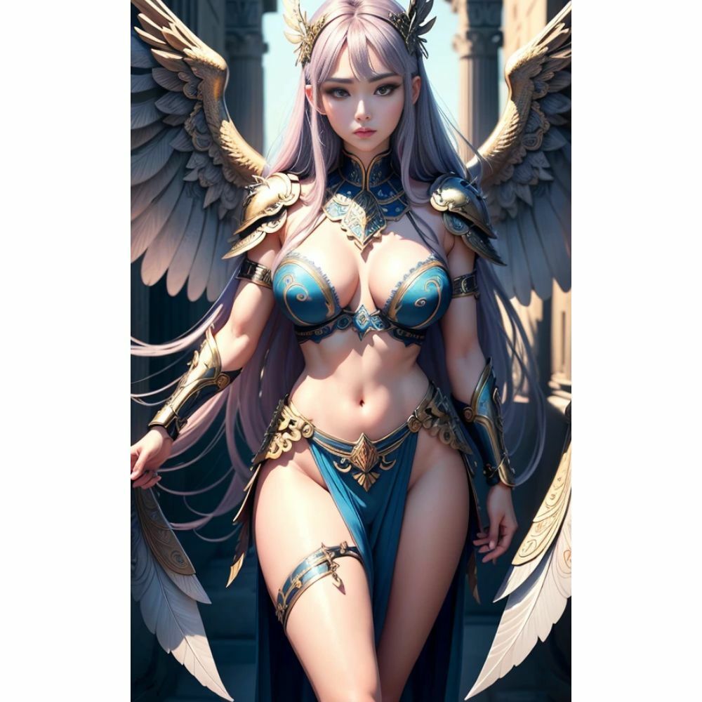 サンプル画像5:空への誘い―神話の女神たちの舞い踊る(AI美女) [d_329601]