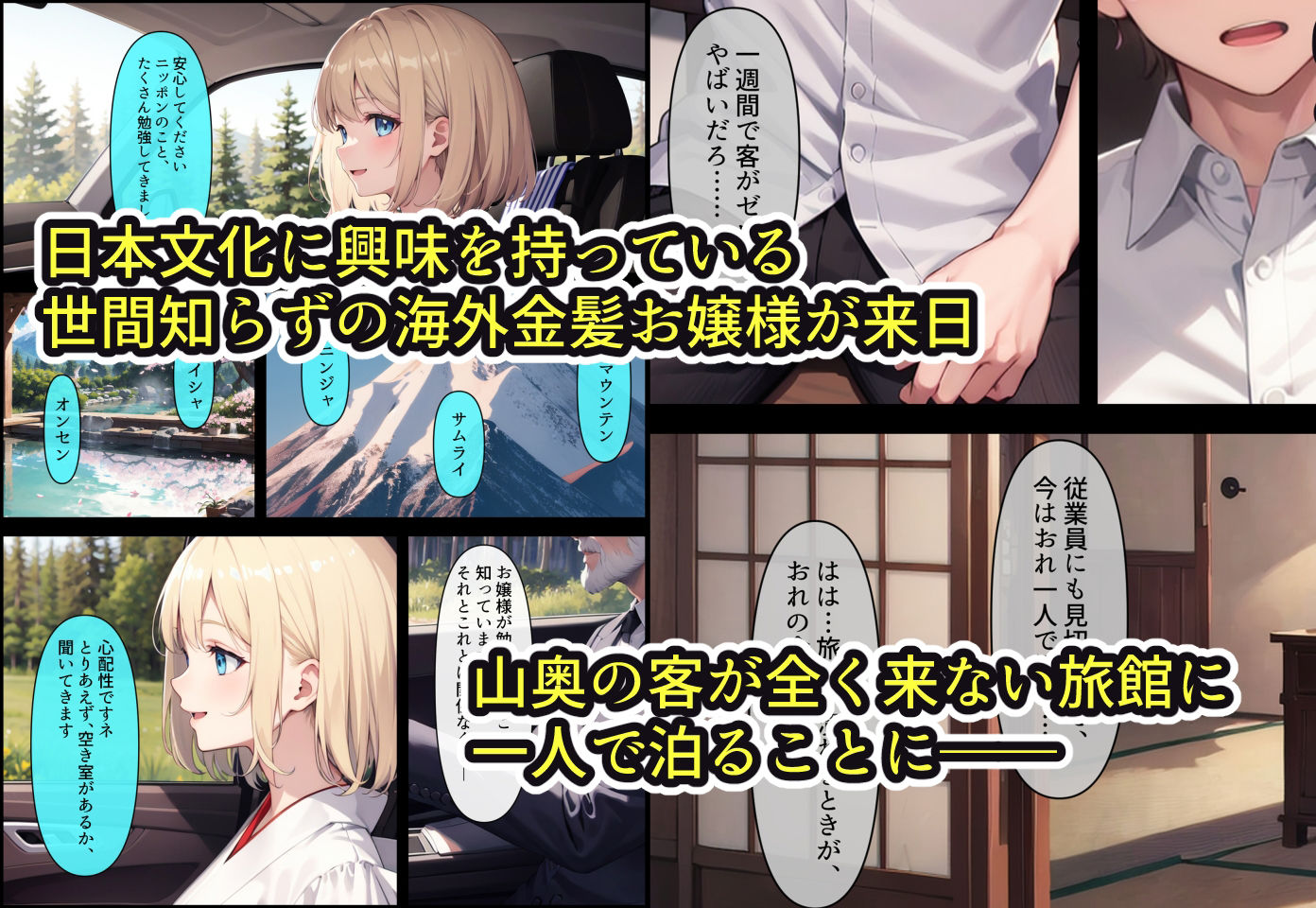 サンプル画像1:人を疑うことを知らない世間知らずの海外金髪お嬢様が旅館に泊まる話(モダンタイムス) [d_329797]