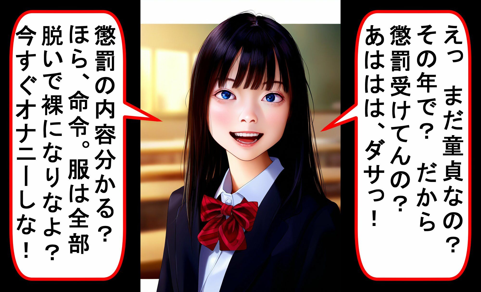 サンプル画像2:制服ロ○ータからの懲罰〜童貞強●オナニー責め〜 vol.1(いじめっ娘通信) [d_330056]