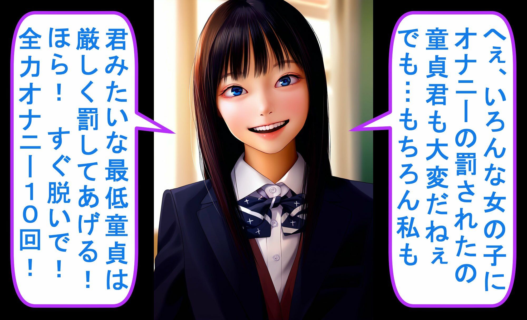 サンプル画像3:制服ロ○ータからの懲罰〜童貞強●オナニー責め〜 vol.2(いじめっ娘通信) [d_330191]