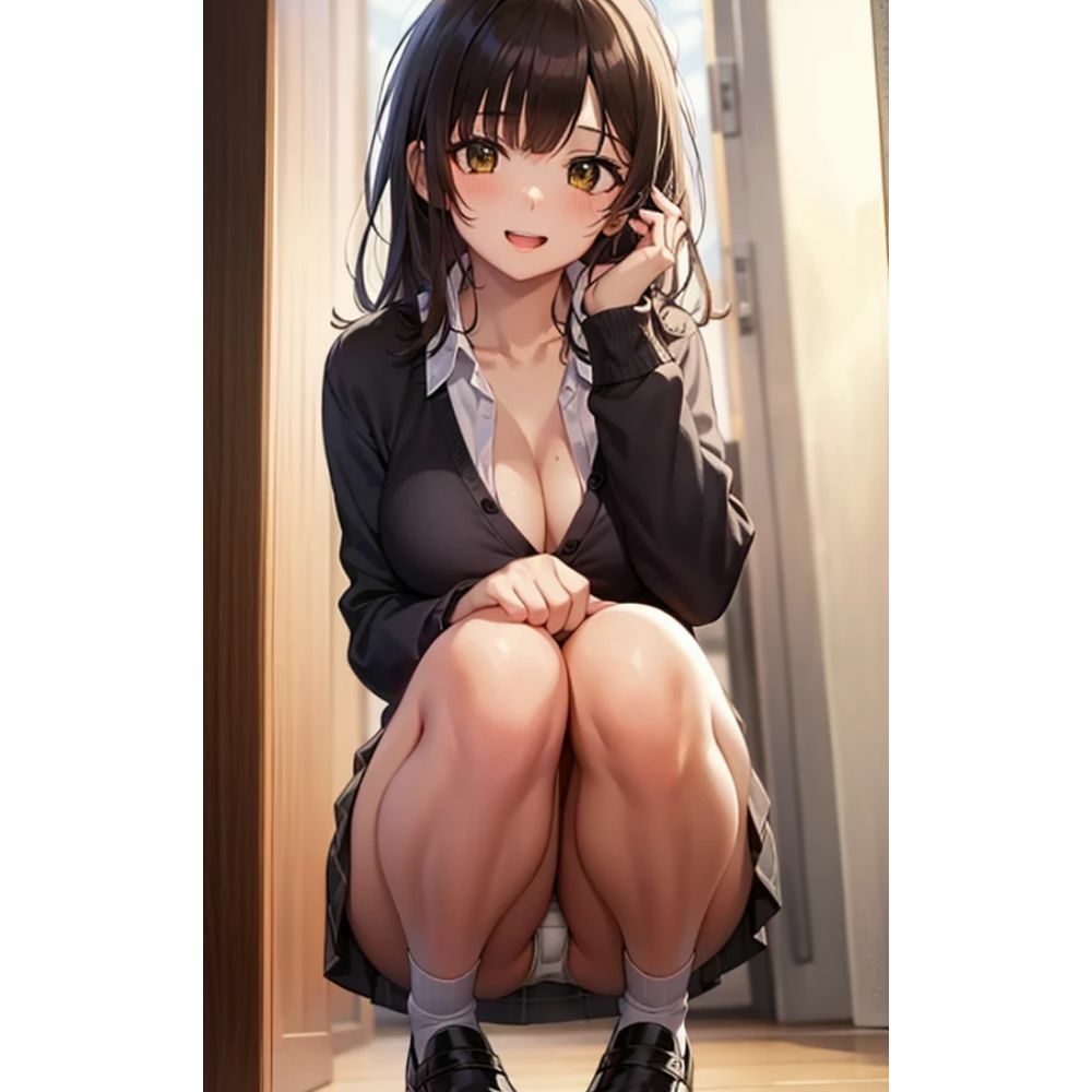 サンプル画像6:しゃがみパンチラ(AI美女) [d_331095]