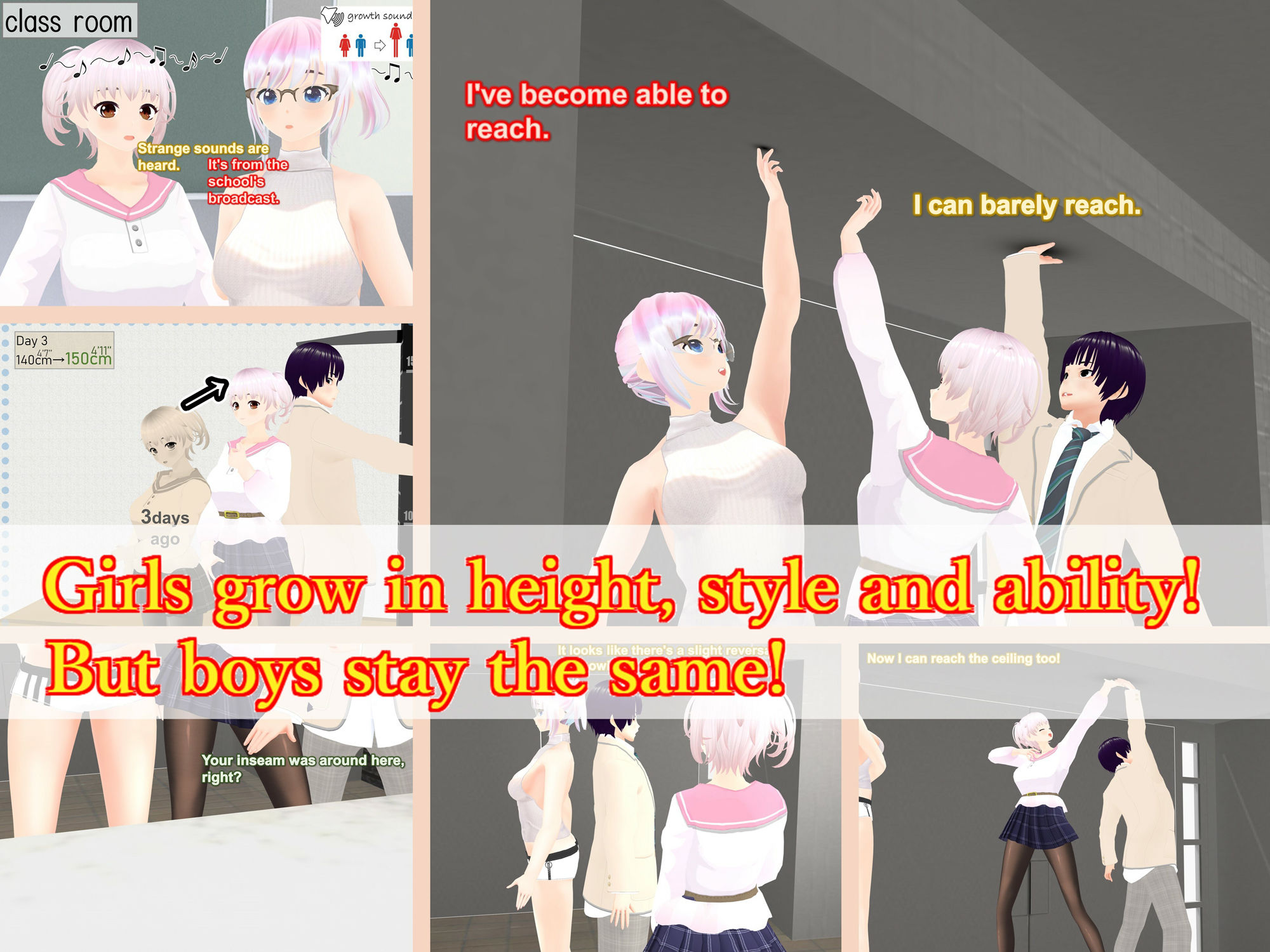 サンプル画像1:Outgrowing only girls， Overtake boys， Growth sound Low-ceiling room Arc(女子成長クラブ) [d_332276]