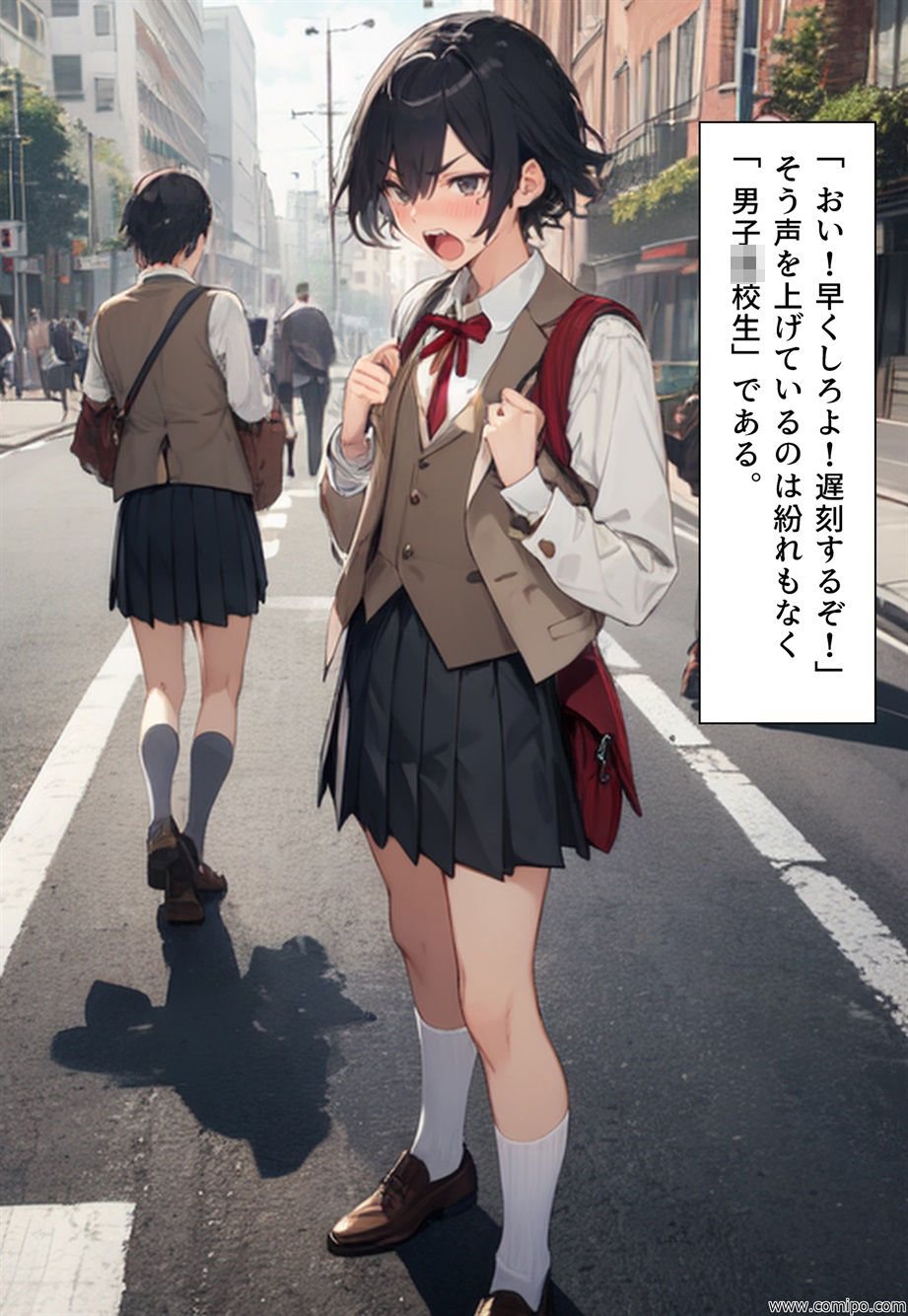 サンプル画像1:もしもの精 男子の制服が女子の制服に置き換わった女装世界(真城のソフトハウス) [d_332965]