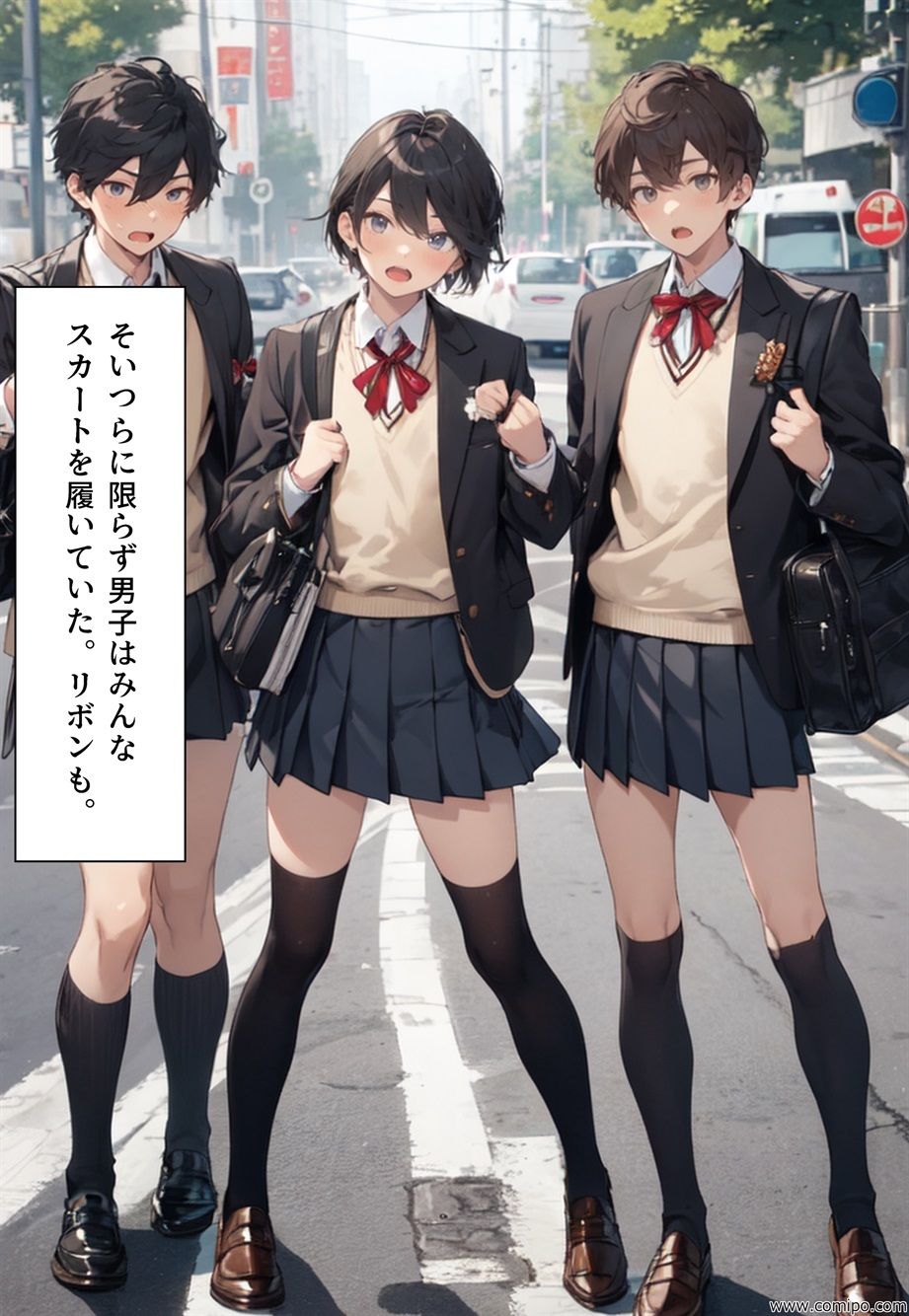 サンプル画像2:もしもの精 男子の制服が女子の制服に置き換わった女装世界(真城のソフトハウス) [d_332965]