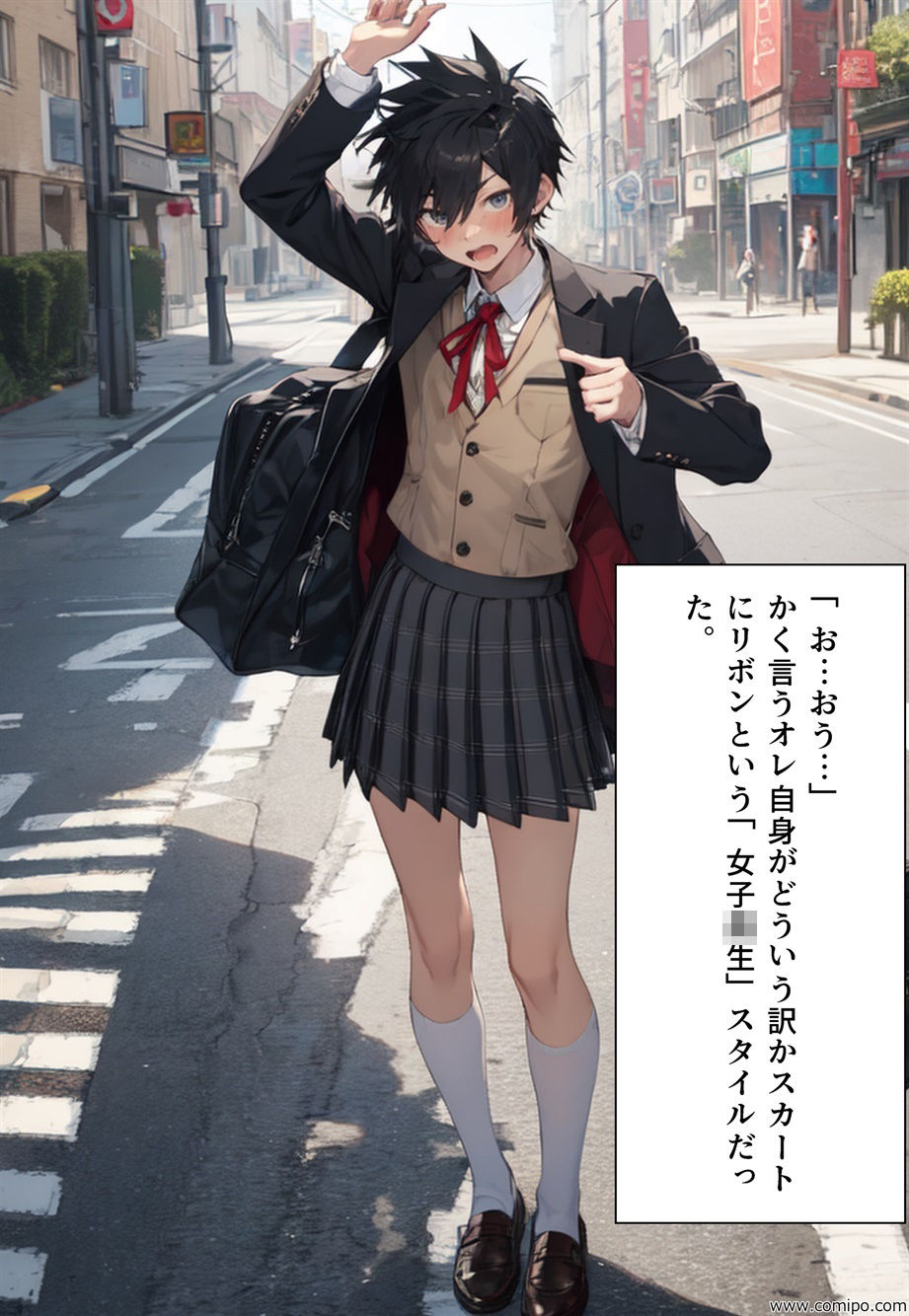 サンプル画像3:もしもの精 男子の制服が女子の制服に置き換わった女装世界(真城のソフトハウス) [d_332965]