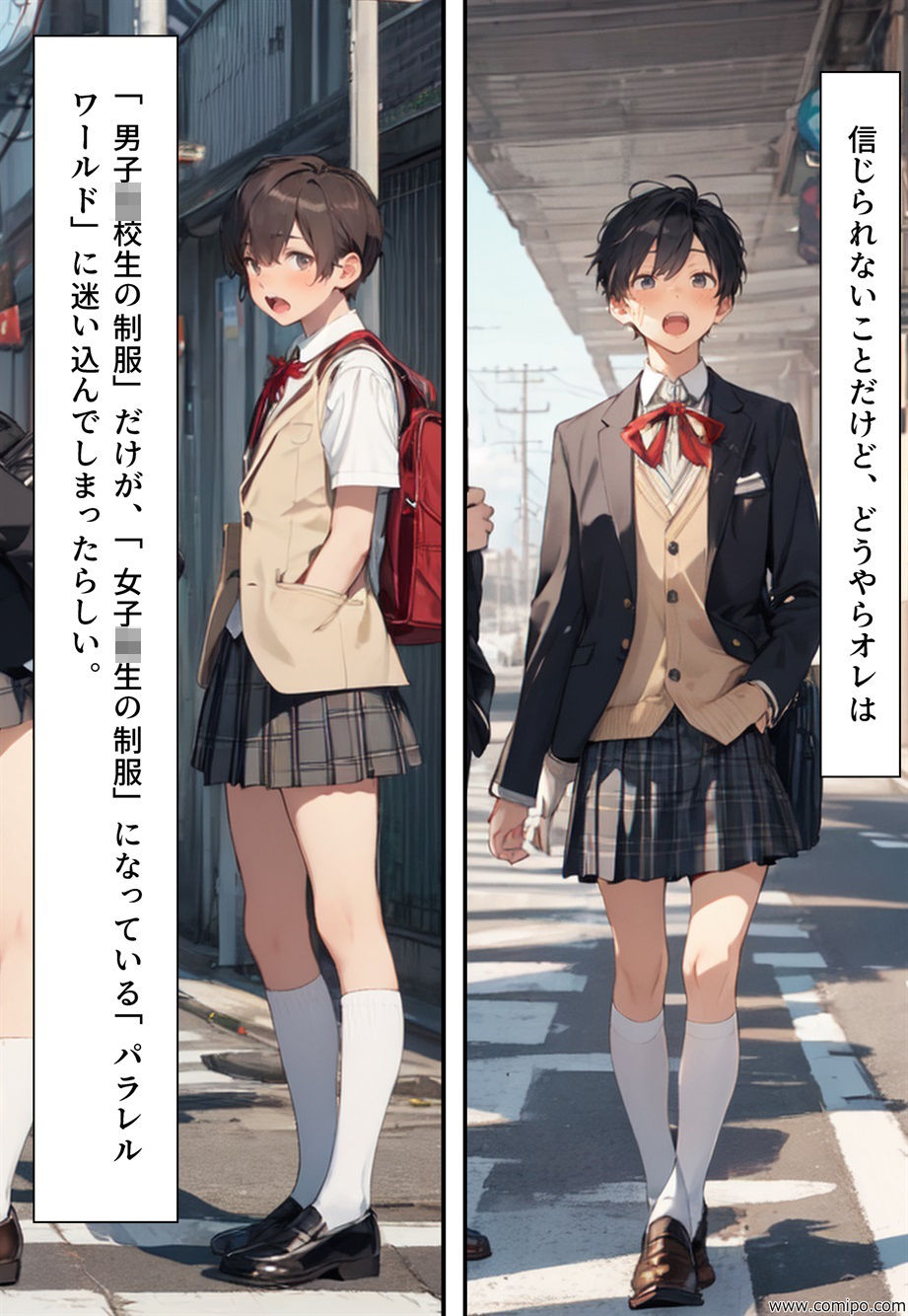 サンプル画像4:もしもの精 男子の制服が女子の制服に置き換わった女装世界(真城のソフトハウス) [d_332965]