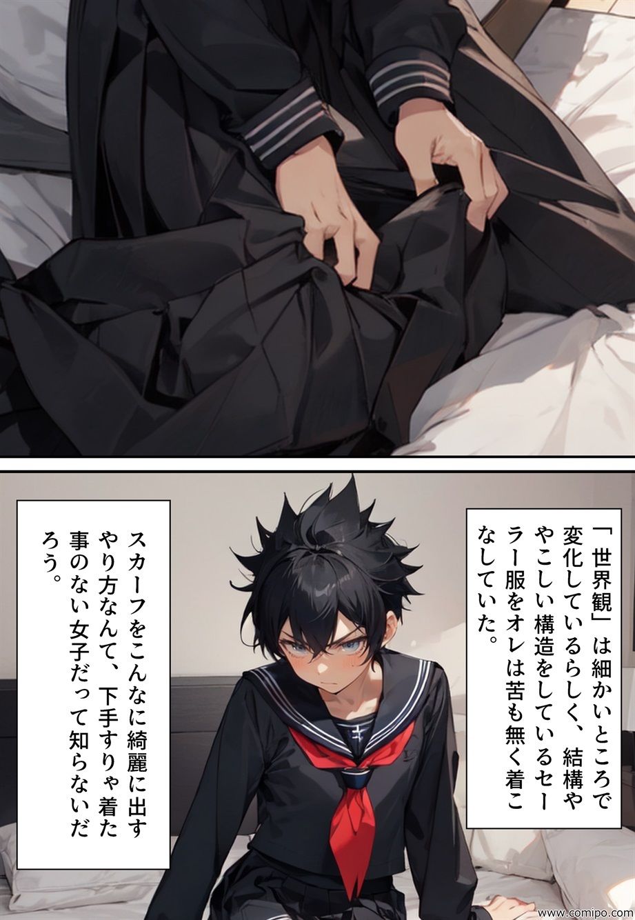 サンプル画像6:もしもの精 男子の制服が女子の制服に置き換わった女装世界(真城のソフトハウス) [d_332965]