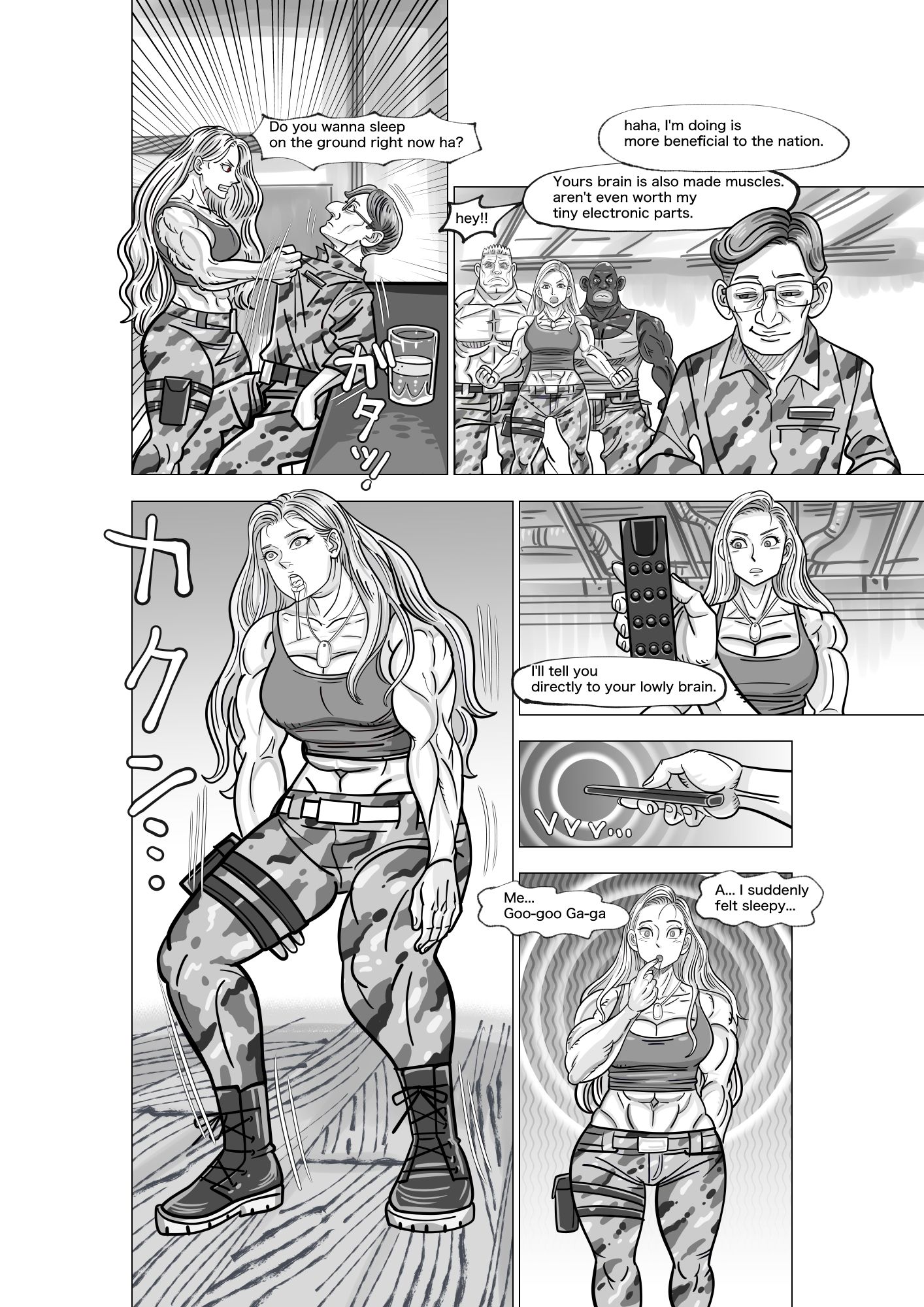サンプル画像2:A comic where a female soldier is controlled as she pleases with a remote control 12 pages.(TSF-online) [d_333698]