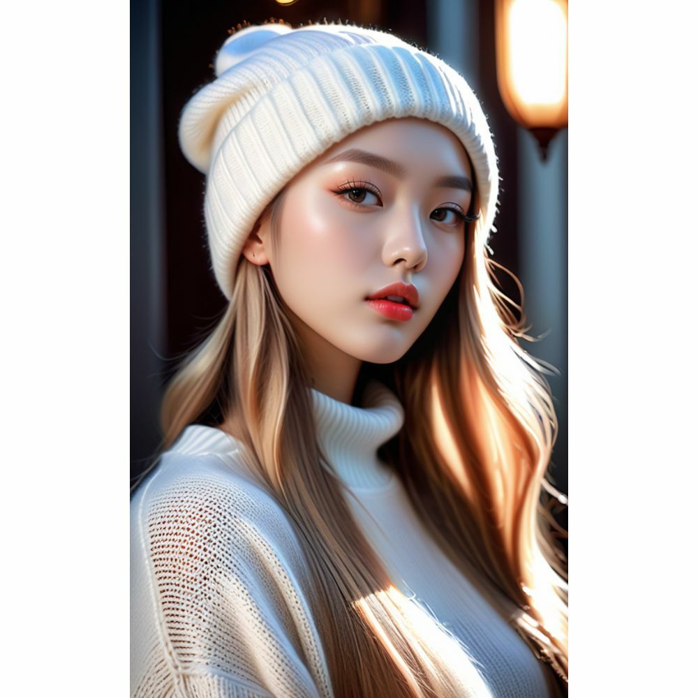 サンプル画像1:ニットが似合う美人(AI美女) [d_334659]
