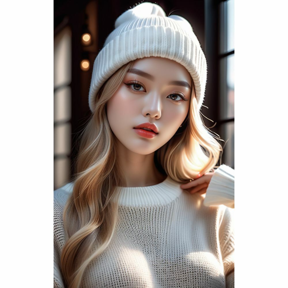 サンプル画像3:ニットが似合う美人(AI美女) [d_334659]