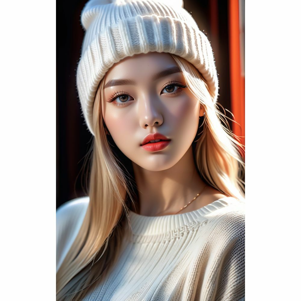 サンプル画像4:ニットが似合う美人(AI美女) [d_334659]