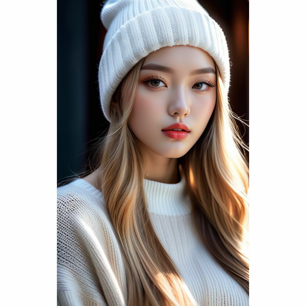 サンプル画像5:ニットが似合う美人(AI美女) [d_334659]