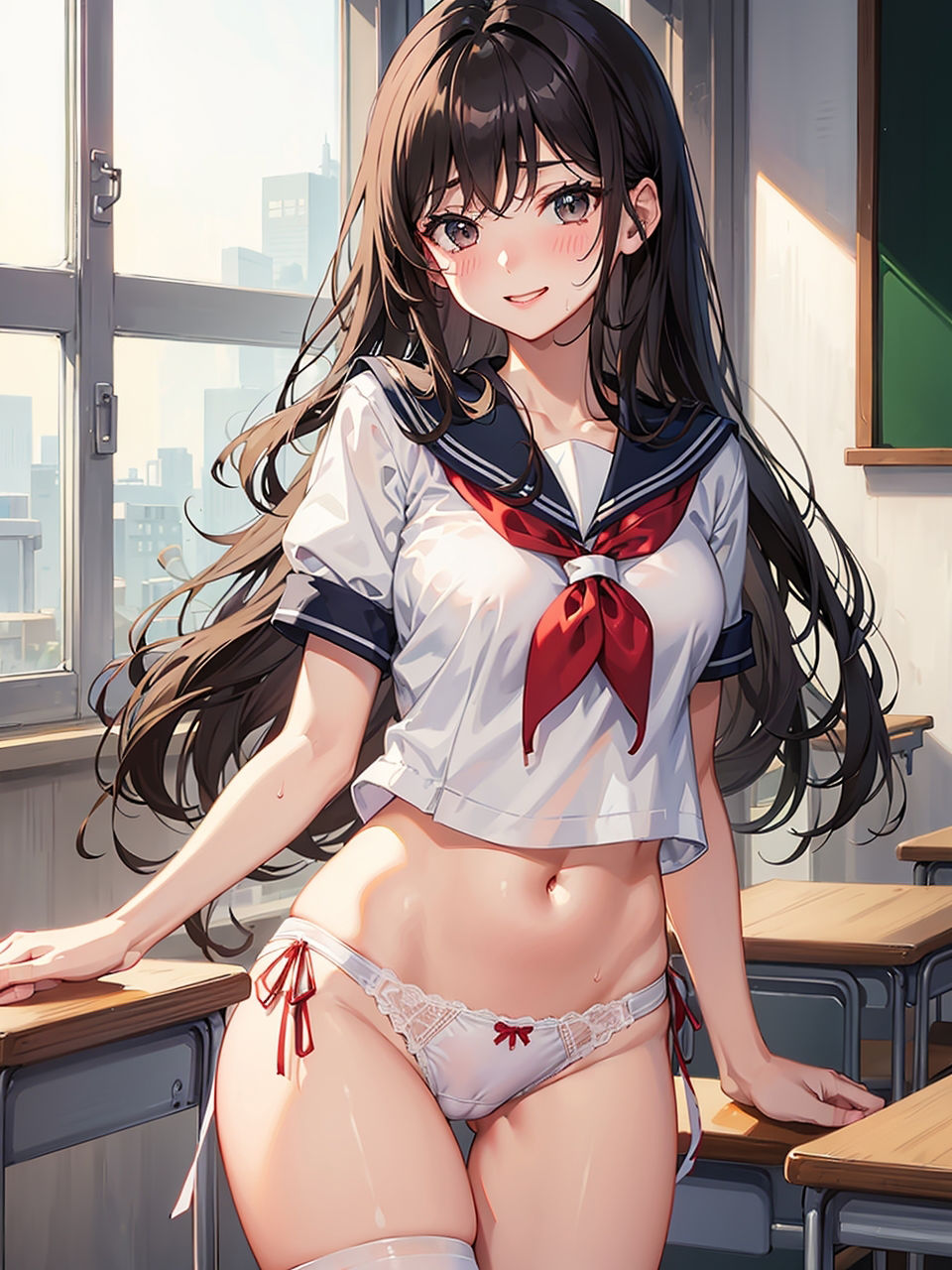 サンプル画像4:現役JKグラビアアイドルが、同級生男子相手に小遣い稼ぎをするCG集(妄想サチュレーション) [d_337217]