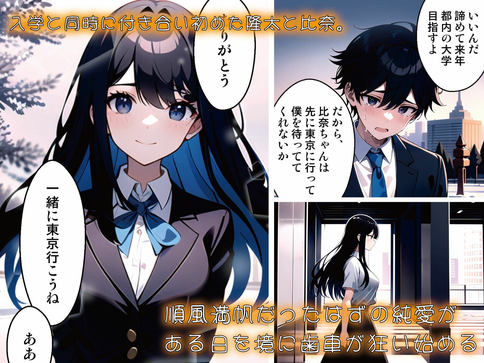 サンプル画像1:うわつき?僕の彼女がNTR（寝取ら）れた?(AI美女おとなくらぶコミック) [d_338769]