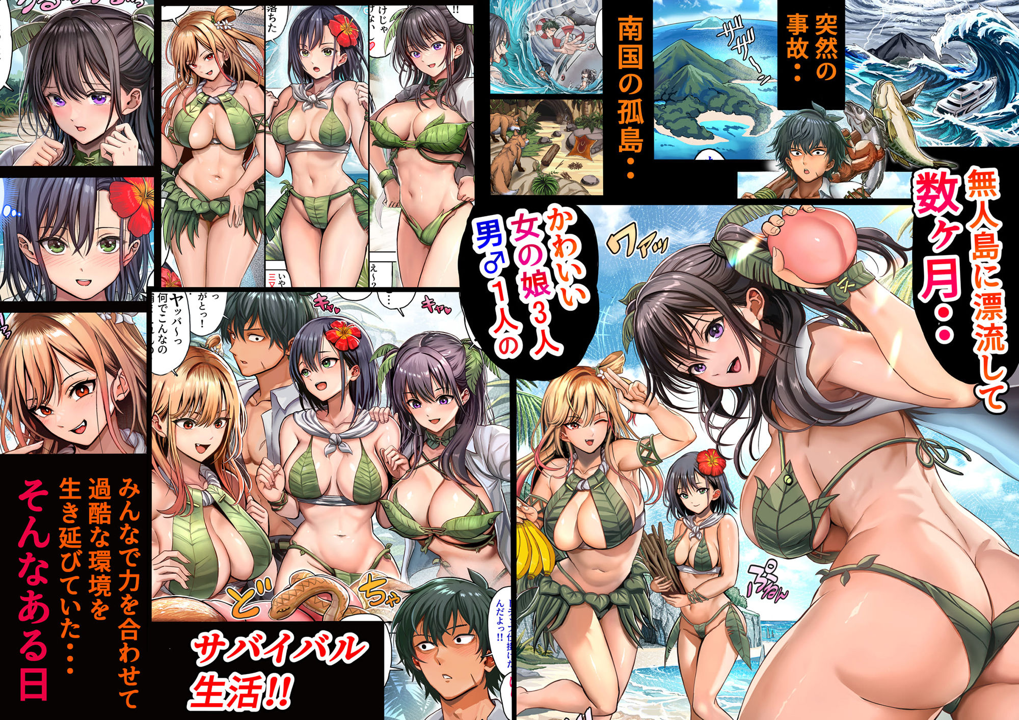 サンプル画像1:無人島遭難ハーレム(ホケキヨカーニバル) [d_342301]