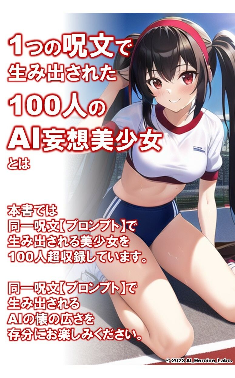 サンプル画像2:1つの呪文で生み出された100人のAI妄想美少女-9【運動場で何（ナニ）する？ 体操服女子編】(AIヒロイン研究会) [d_342739]