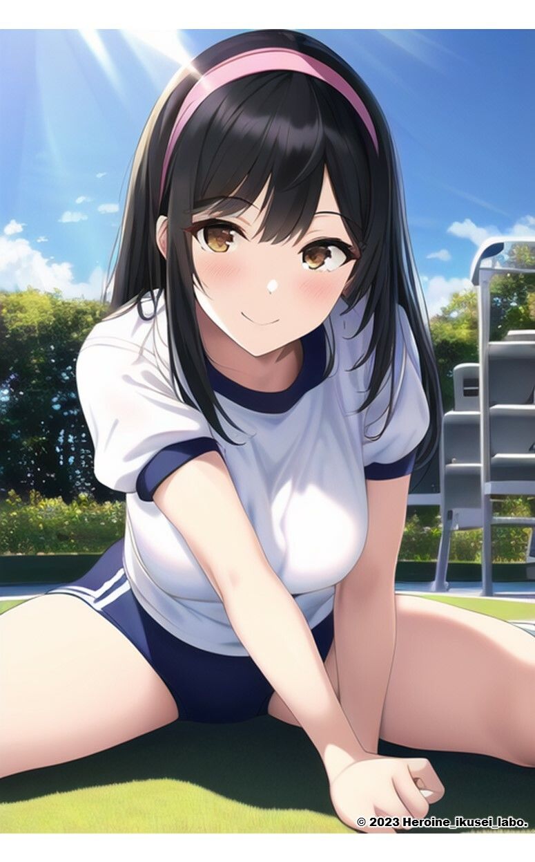 サンプル画像4:1つの呪文で生み出された100人のAI妄想美少女-9【運動場で何（ナニ）する？ 体操服女子編】(AIヒロイン研究会) [d_342739]