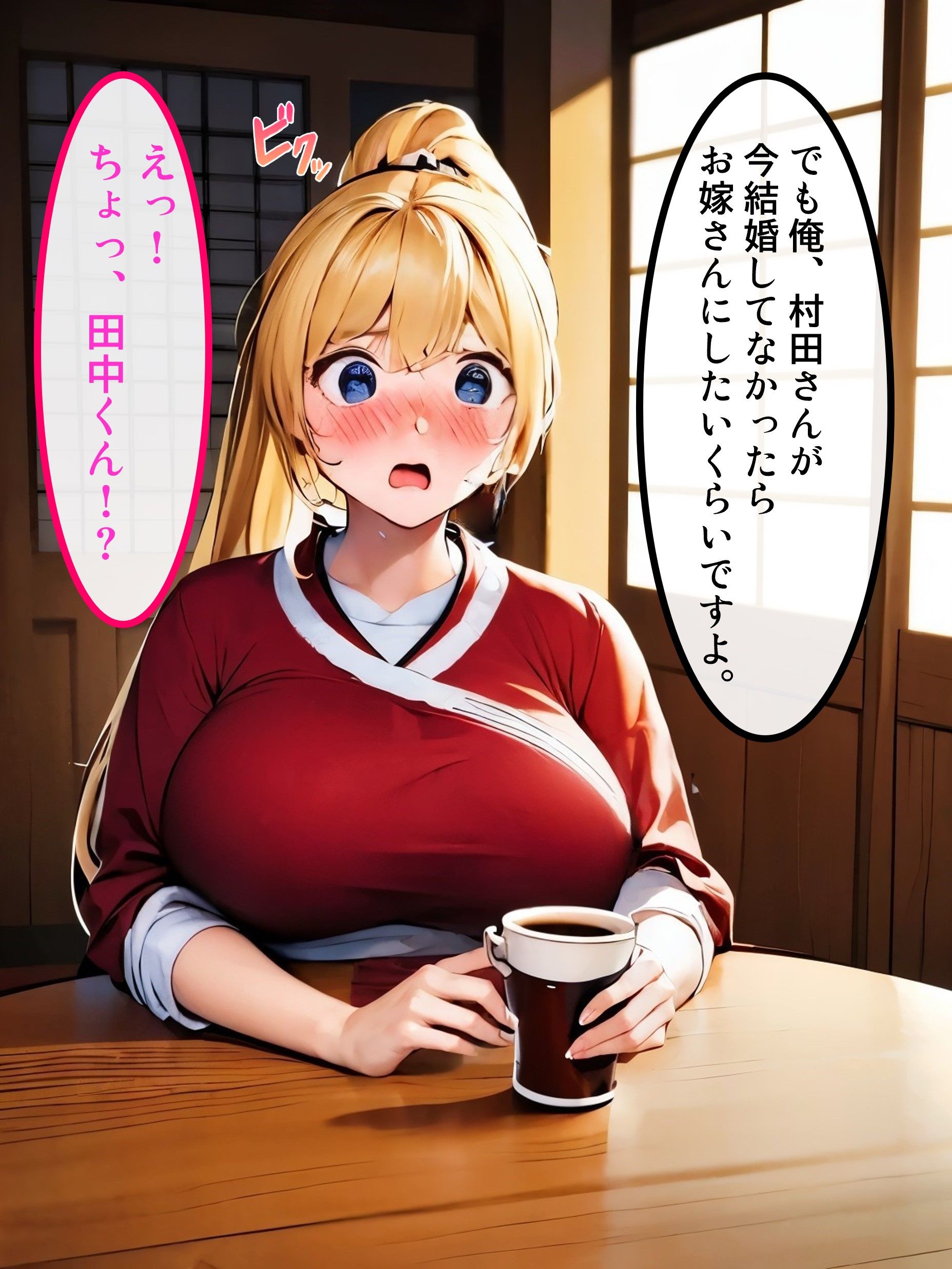 サンプル画像4:ジムトレーナーの金髪巨乳の人妻が俺との交尾でイかされ寝取られちゃう話(えろまる) [d_343002]