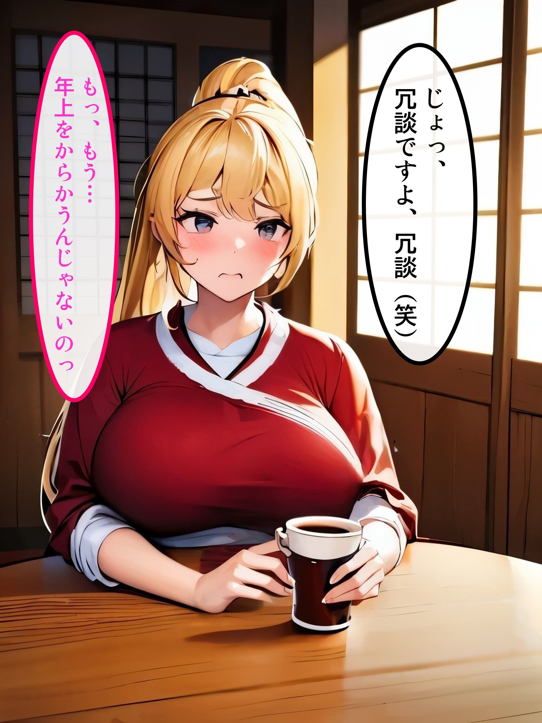 サンプル画像5:ジムトレーナーの金髪巨乳の人妻が俺との交尾でイかされ寝取られちゃう話(えろまる) [d_343002]