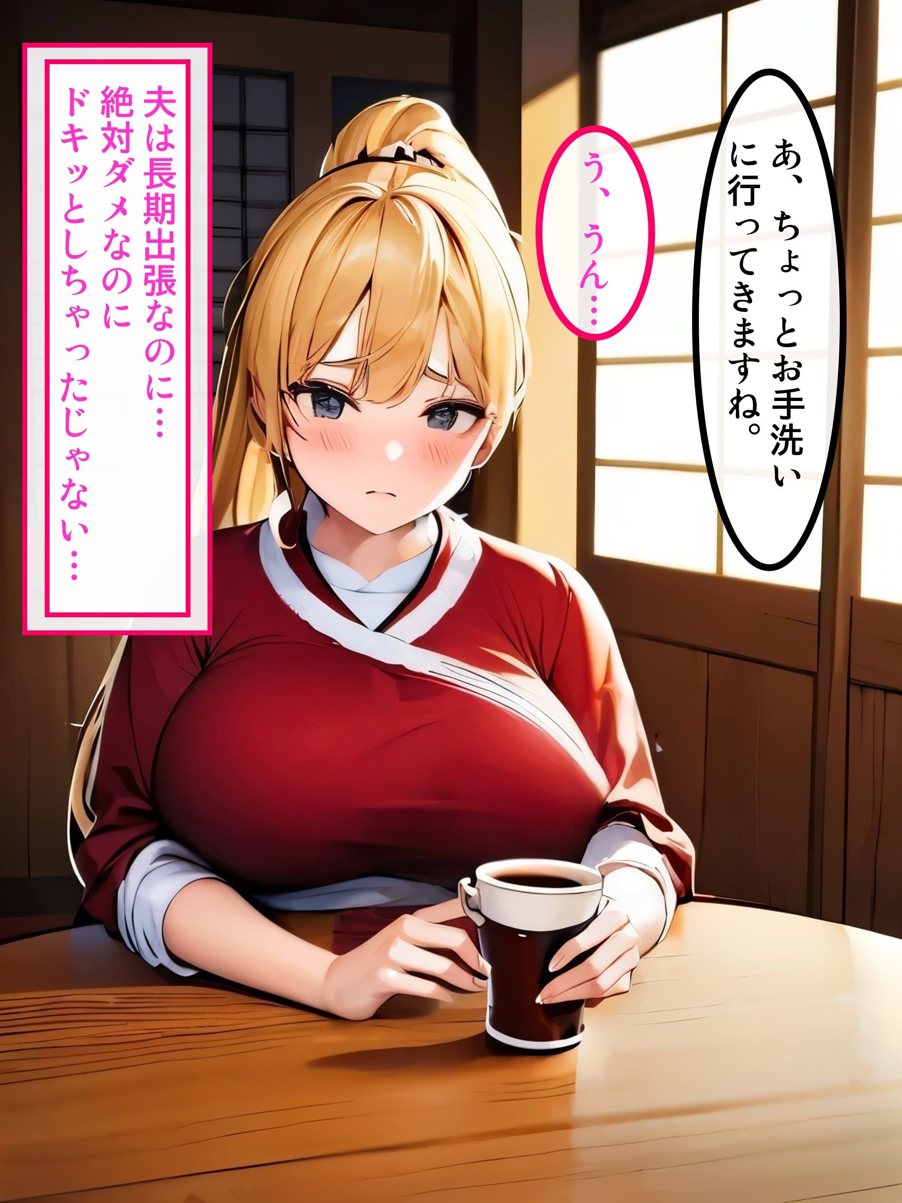 サンプル画像6:ジムトレーナーの金髪巨乳の人妻が俺との交尾でイかされ寝取られちゃう話(えろまる) [d_343002]